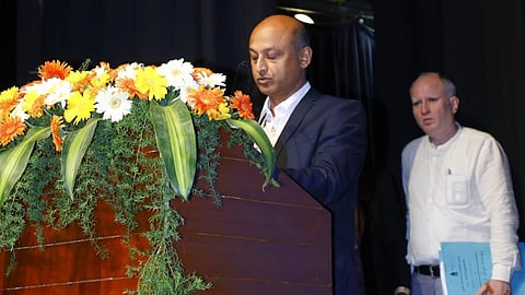 Commissioner D S Ramesh presents the maiden 2026–27 budget of the Bengaluru East City Corporation on Friday.