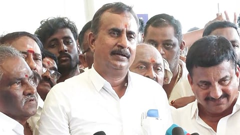 AIADMK headquarters secretary and Thondamuthur MLA SP Velumani