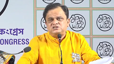 West Bengal Minister Bratya Basu addresses a press conference in Kolkata on Saturday, March 28, 2026.