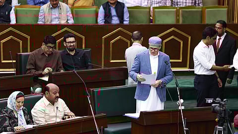 Jammu and Kashmir Chief Minister Omar Abdullah during the Budget session of the state Legislative Assembly, in Jammu, Saturday, March 28, 2026.