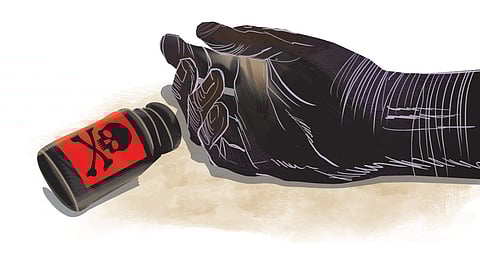 The student attempted to kill himself by consuming a poisonous substance in his hostel room.