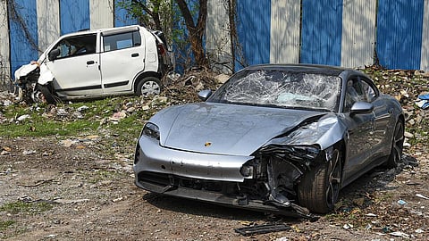 The Porsche car which knocked down and killed two motorbike riders in Pune in May, 2024