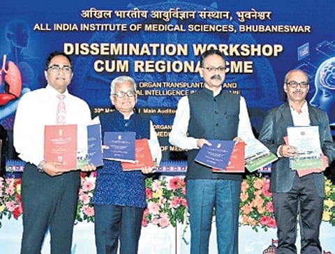 Additional secretary in Prime Minister’s Office (PMO) Subhasish Panda, AIIMS-Bhubaneswar executive director and CEO Prof Ashutosh Biswas and NAMS president Dr Digambar Behera