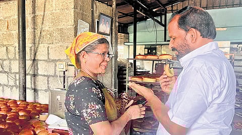 T N Prathapan, the UDF candidate in Manalur constituency in Thrissur, during election campaigning
