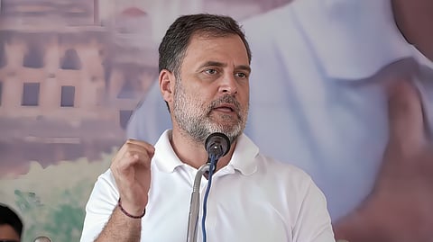 Congress leader Rahul Gandhi addressing an election rally in Kannur on Thursday.