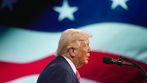 President Donald Trump speaks at the Future Investment Initiative Institute's summit Friday, March 27, 2026, in Miami Beach, Florida.