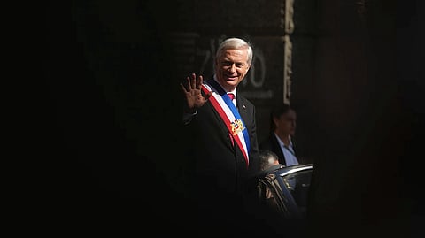 President Jose Antonio Kast leaves the presidential palace on his way to Mass the day after his inauguration in Santiago, Chile, Thursday, March 12, 2026.