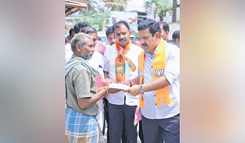 BJP state president B Y Vijayendra campaigns in Bagalkot on Tuesday