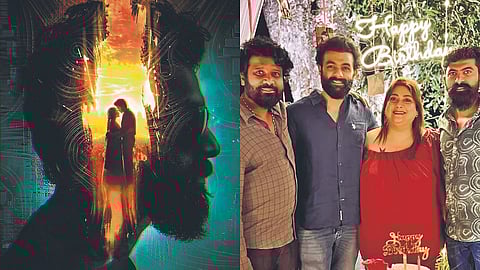 A poster for Idiot (L) and the crew behind the film (R)