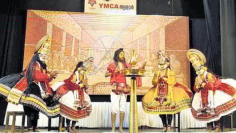 The concluding scene from Da Vinci Porul kathakali performed in Thrissur.