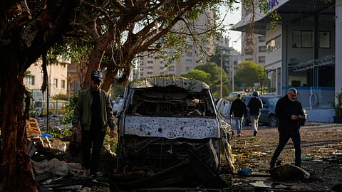 After the first attack, police said officers were called to "several" impact sites in central Israel, with media reports putting the number at nine.