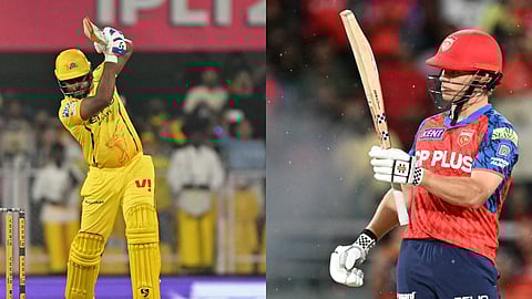 CSK's Sanju Samson (L) and Punjab Kings' Cooper Connolly