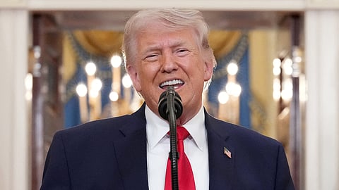 US President Donald Trump speaks during a televised address on the conflict in the Middle East, at the White House in Washington, DC, on April 1, 2026.