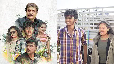 A poster for Puneeth Nivasa (L) and a still from the film (R)