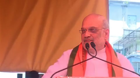 Union Home Minister Amit Shah addressing a rally in Kolkata.