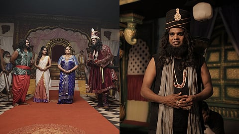 Still from Sangeetha Bar and Restaurant, with Sandesh Shetty Ajri (R)