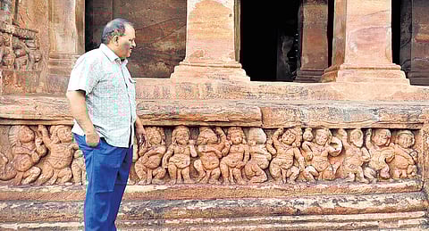 A 66-years-old retired officer G Subbaramaiah taking pics where conducted research about the history, culture and heritage.