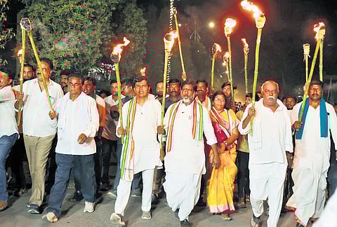 File photo shows ‘People’s March’ that began from Pippiri village on March 16, 2023