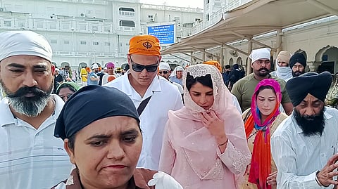 Actress Priyanka Chopra at Sri Darbar Sahib, the Golden Temple, in Amritsar.