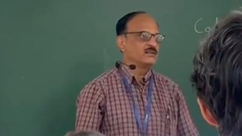 The incident occurred at PES University in Bengaluru. Screengrab from the widely shared video via social media handles