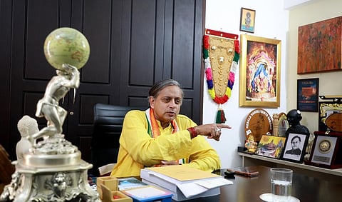 Shashi Tharoor, Member of Parliament, speaks during an interview