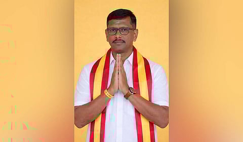 TVK candidate M Arunkumar