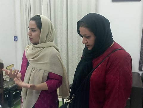 Iranian women who approached the district collector's office in Visakhapatnam on Wednesday.