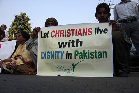 A protest scene in Pakistan.