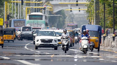 Motorists navigate through shimmering mirages as Chennai reels under intense heatwave conditions