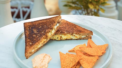 The ultimate golden grilled cheese moment