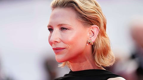 Cate Blanchett poses for photographers during the awards ceremony red carpet at the 78th international film festival, Cannes, southern France, on May 24, 2025.