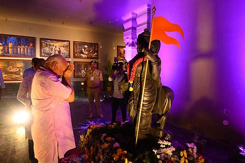 RSS chief Mohan Bhagwat after
inaugurating the Hedgewar memorial