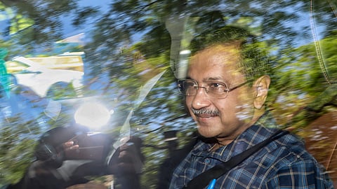 AAP National Convener Arvind Kejriwal arrives at the Delhi High Court.
