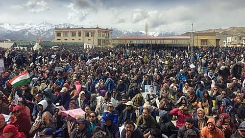 Protests in Ladakh over statehood, Sixth Schedule demands.