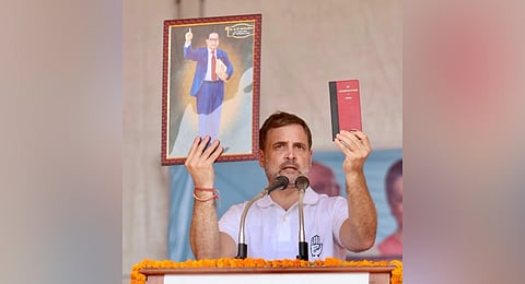 In a Hindi post on X, Rahul Gandhi said Babasaheb Ambedkar gave India not just a Constitution but a vision of justice, equality and dignity.