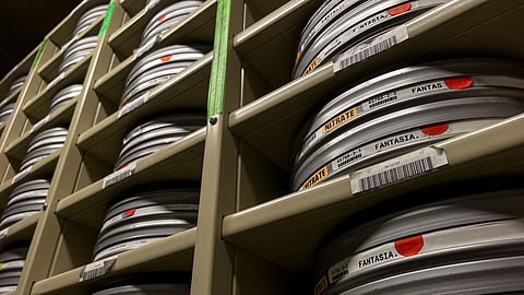 Duplicate negative reels of the 1942 American film “Fantasia” are seen in the nitrate film vault at the Packard Campus of the Library of Congress’s National Audio-Visual Conservation Center in Culpeper, Virginia, on April 2, 2026.