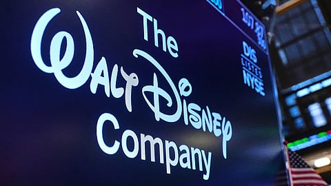 The logo for The Walt Disney Company is displayed above a trading post on the floor of the New York Stock Exchange, Monday, Feb. 2, 2026.
