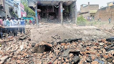 A deadly blast occurred at Kummaravandla Palli village in Kadiri mandal.