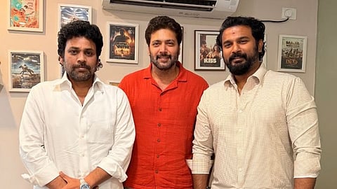 Ravi Mohan along with filmmaker GND Shyam Kumar