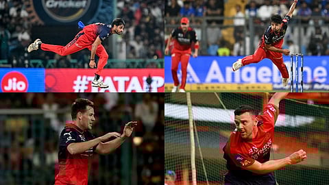 Clockwise from top left: Bhuvneshwar Kumar, Rasikh Salam, Josh Hazlewood & Jacob Duffy