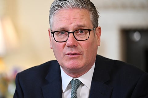 British Prime Minister Keir Starmer speaks as Starmer hosts social media industry leaders to discuss child safety online Thursday, April 16, 2026, in London.