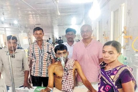 Jhadeswar Patra in the hospital