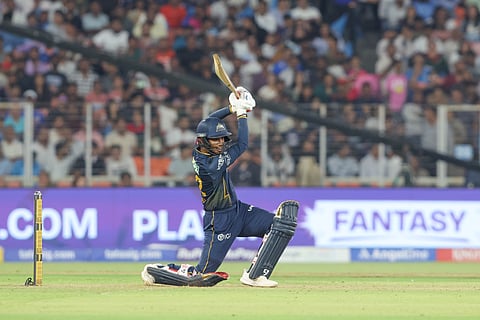 Kumar Kushagra in action for Gujarat Titans