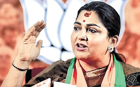 BJP state vice president Khushbu Sundar.