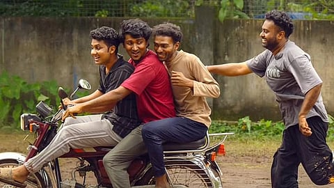 (L to R) Ajin, Hashir, Alan and Vinayak in Vaazha 2