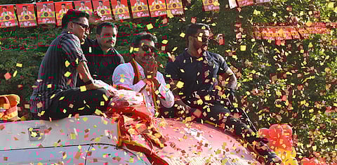 TVK leader Actor Vijay canvassed votes in his own Tiruchy (West) Constituency during his roadshow campaign at Wireles
