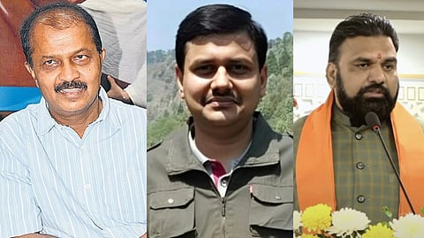 Deepak Kumar, Kaushal Raj Sharma, Bihar CM Samrat Choudhary. (L-R)