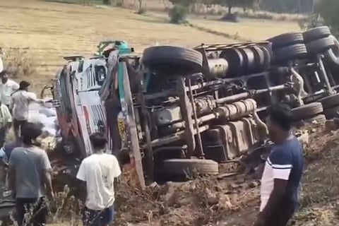 Police said the ongoing highway repair work, which had reduced traffic movement to one side, could be the major reason for the accident.