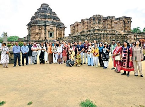 The delegation during its visit to Konark