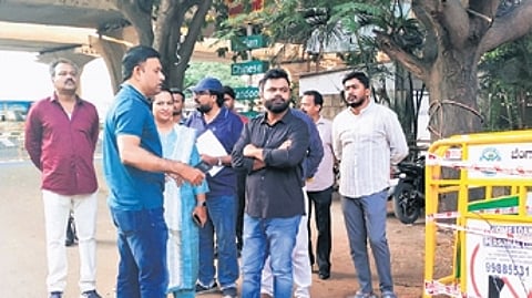 North City Corporation chief Pommala Sunil Kumar inspects the airport national highway corridor on Tuesday